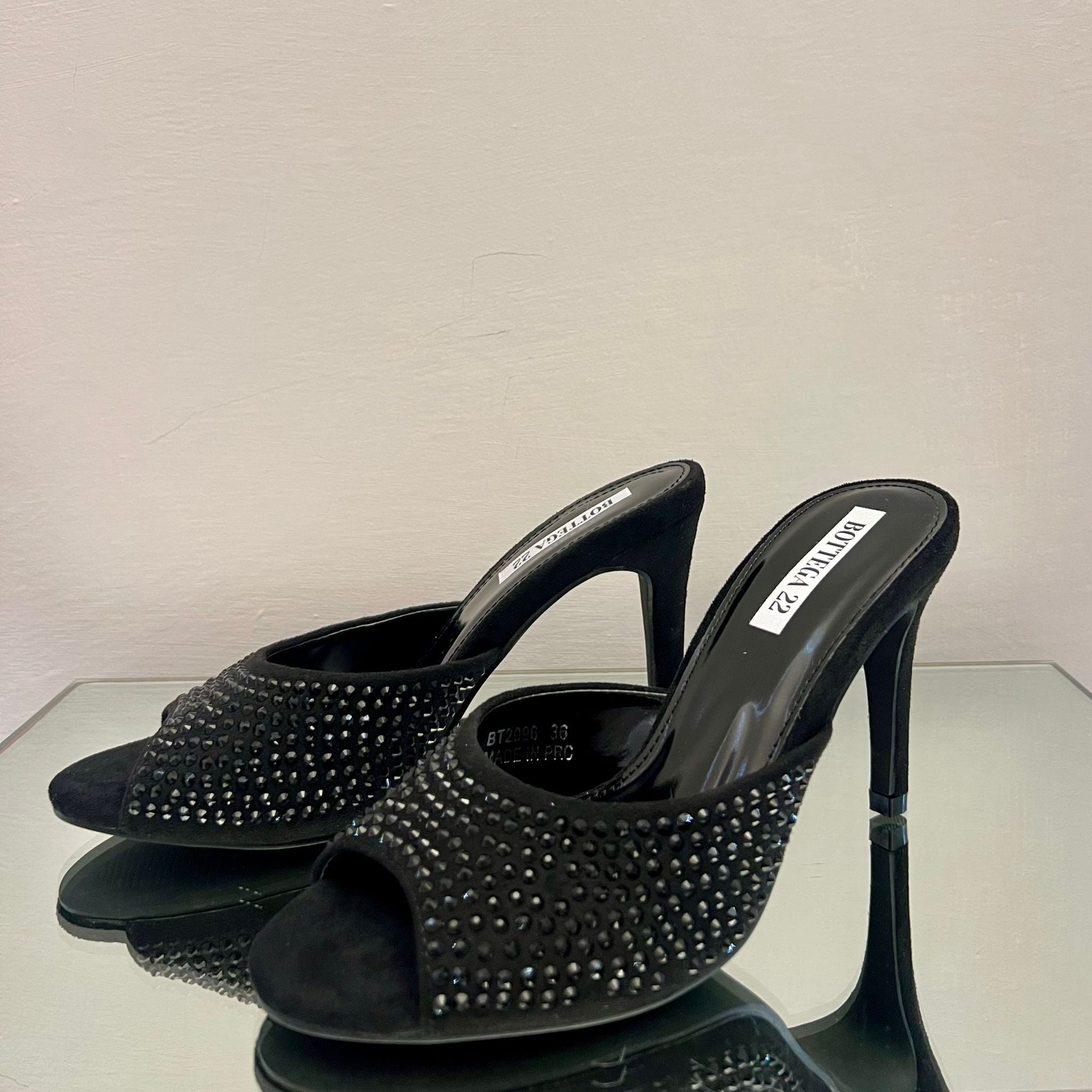 SABOT PEEP TOE SCAMOSCIATO CON STRASS