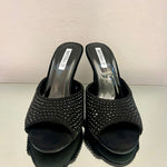 SABOT PEEP TOE SCAMOSCIATO CON STRASS