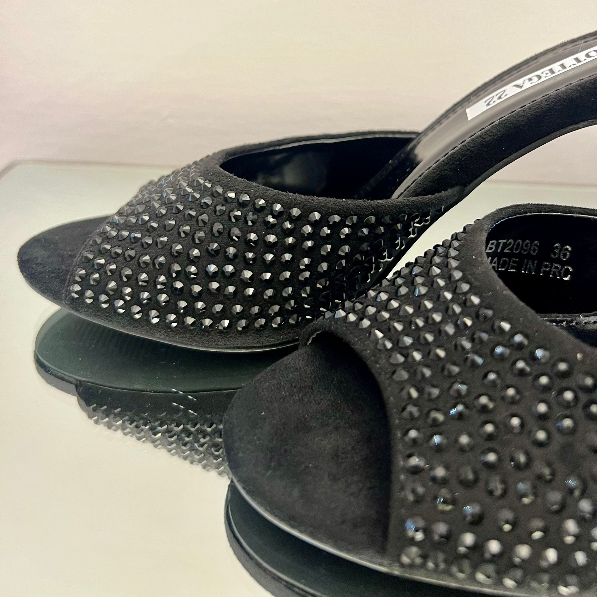 SABOT PEEP TOE SCAMOSCIATO CON STRASS