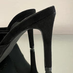 SABOT PEEP TOE SCAMOSCIATO CON STRASS