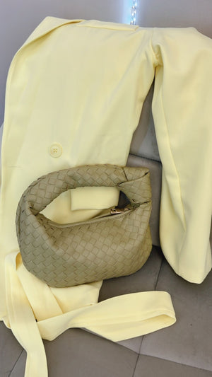 TOTE BAG IN ECOPELLE CON NODO E MOTIVO INTRECCIATO