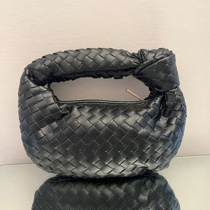TOTE BAG IN ECOPELLE CON NODO E MOTIVO INTRECCIATO