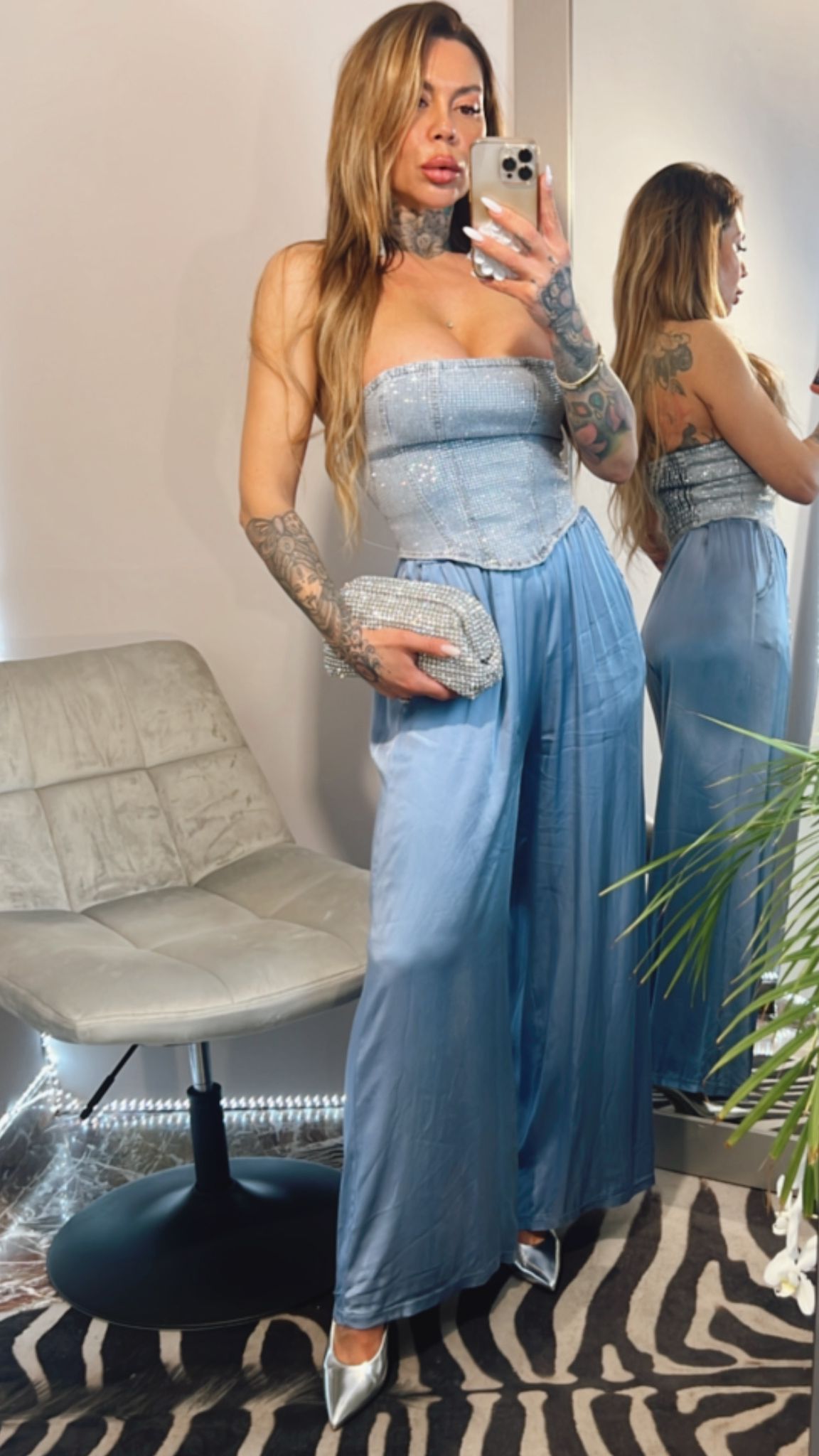 PANTALONI IN RASO OVER