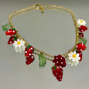 COLLANA FRAGOLE E MARGHERITE