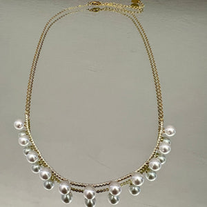 COLLANA GIROCOLLO CON PERLINE E STRASS