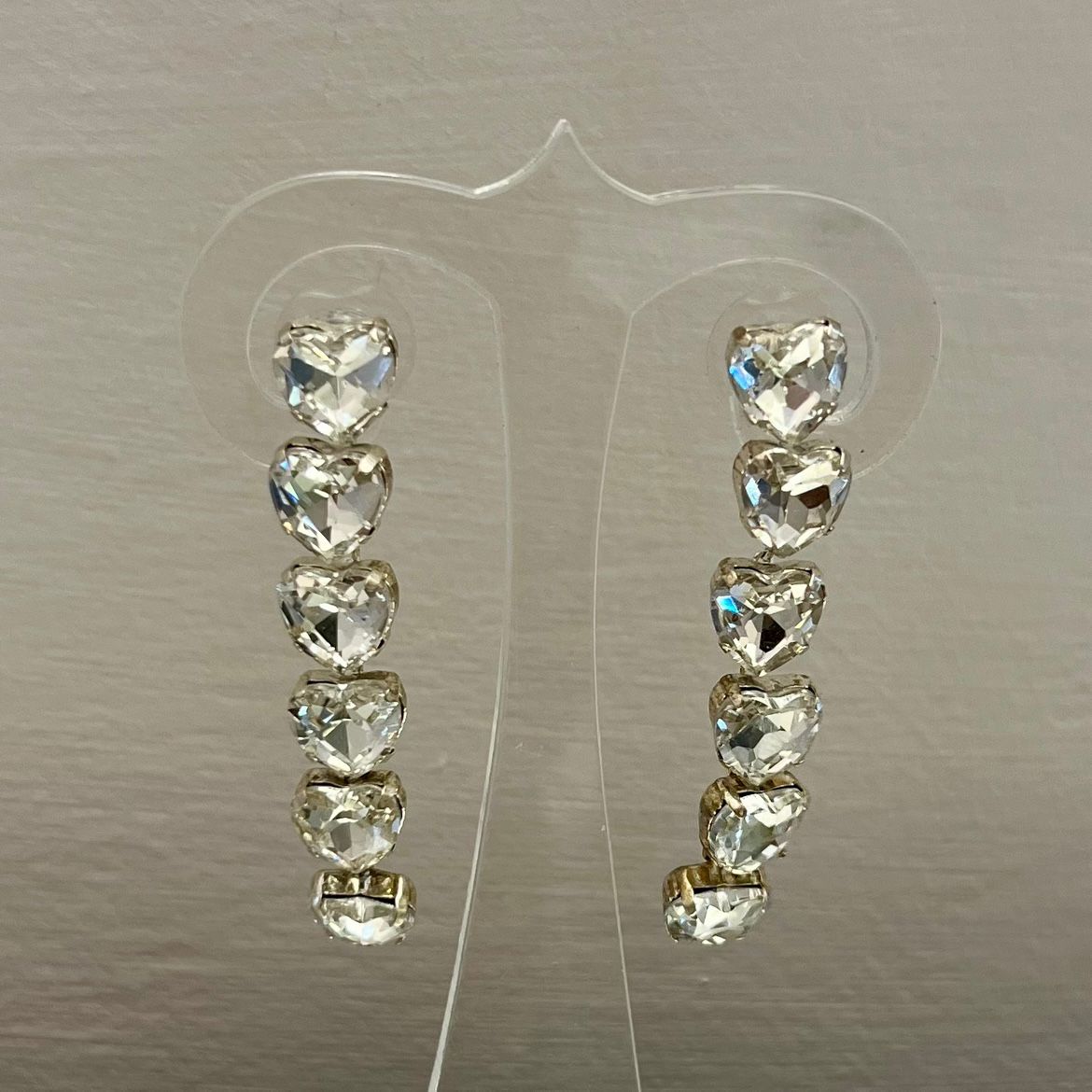ORECCHINI PENDENTI STRASS CUORE