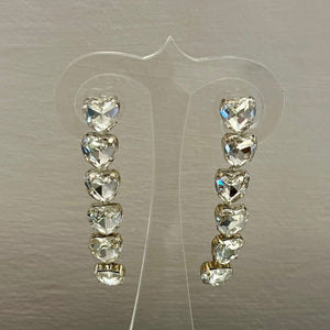 ORECCHINI PENDENTI STRASS CUORE