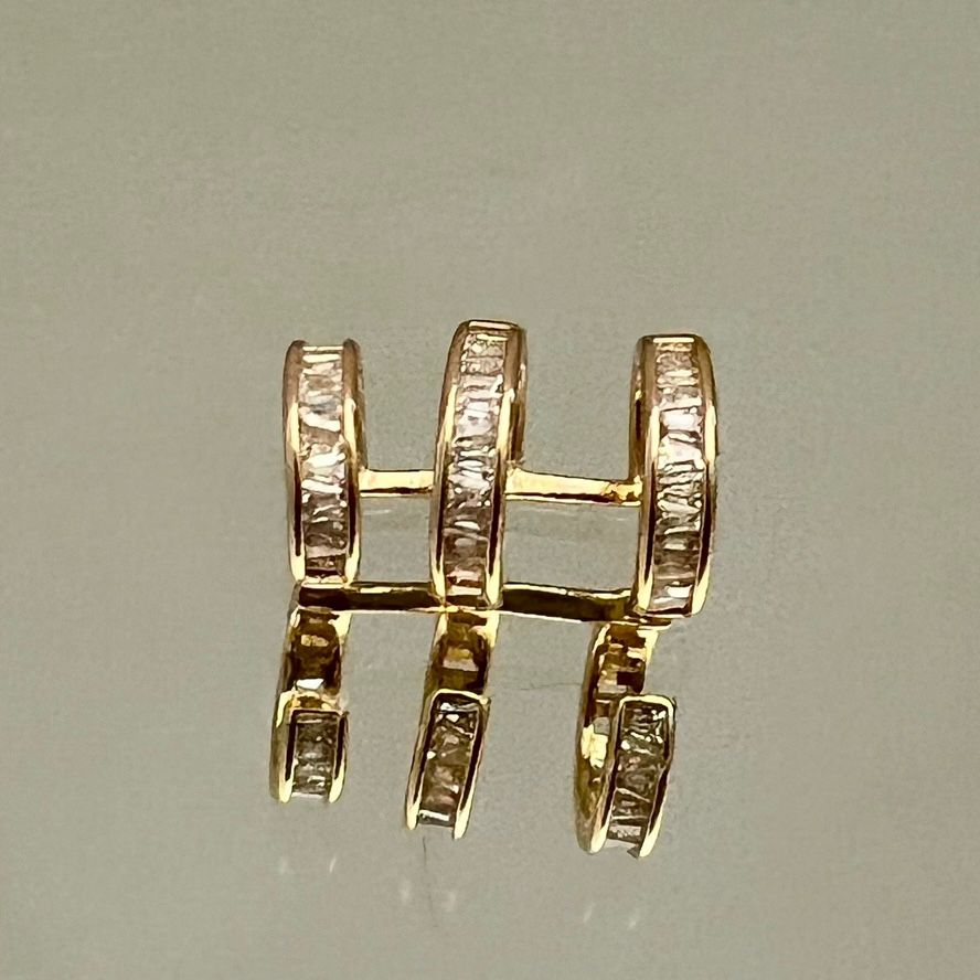 ORECCHINI EAR CUFF STRASS A BAGUETTE