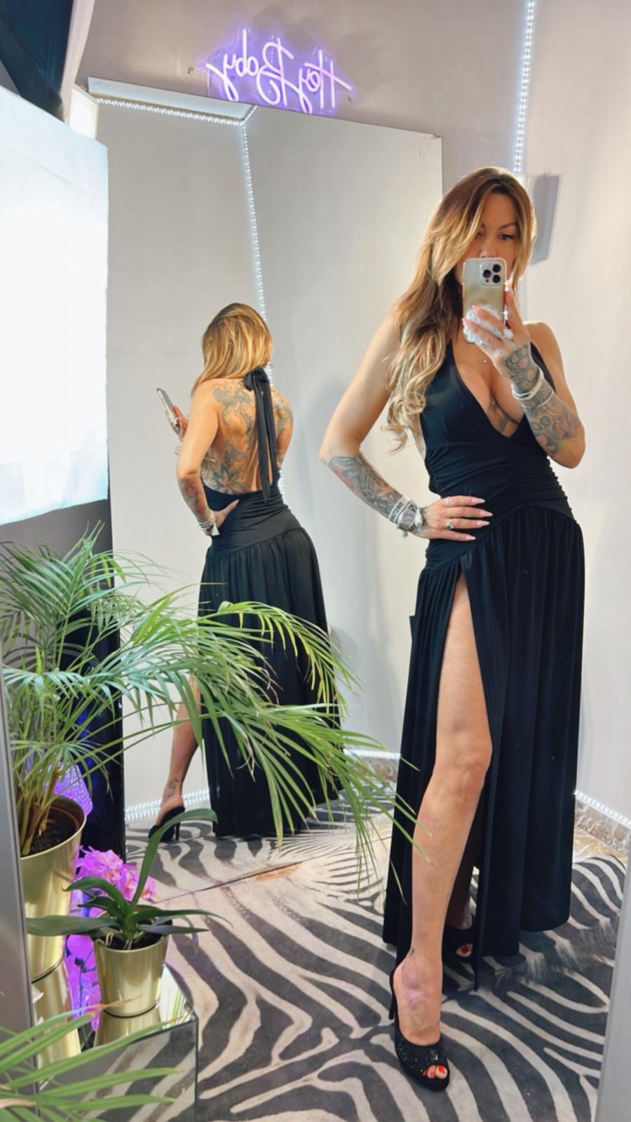 ABITO LUNGO IN LYCRA OPACA