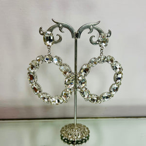 ORECCHINI PENDENTI CERCHIO STRASS
