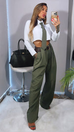 CAMICIA CROP CON CRAVATTA