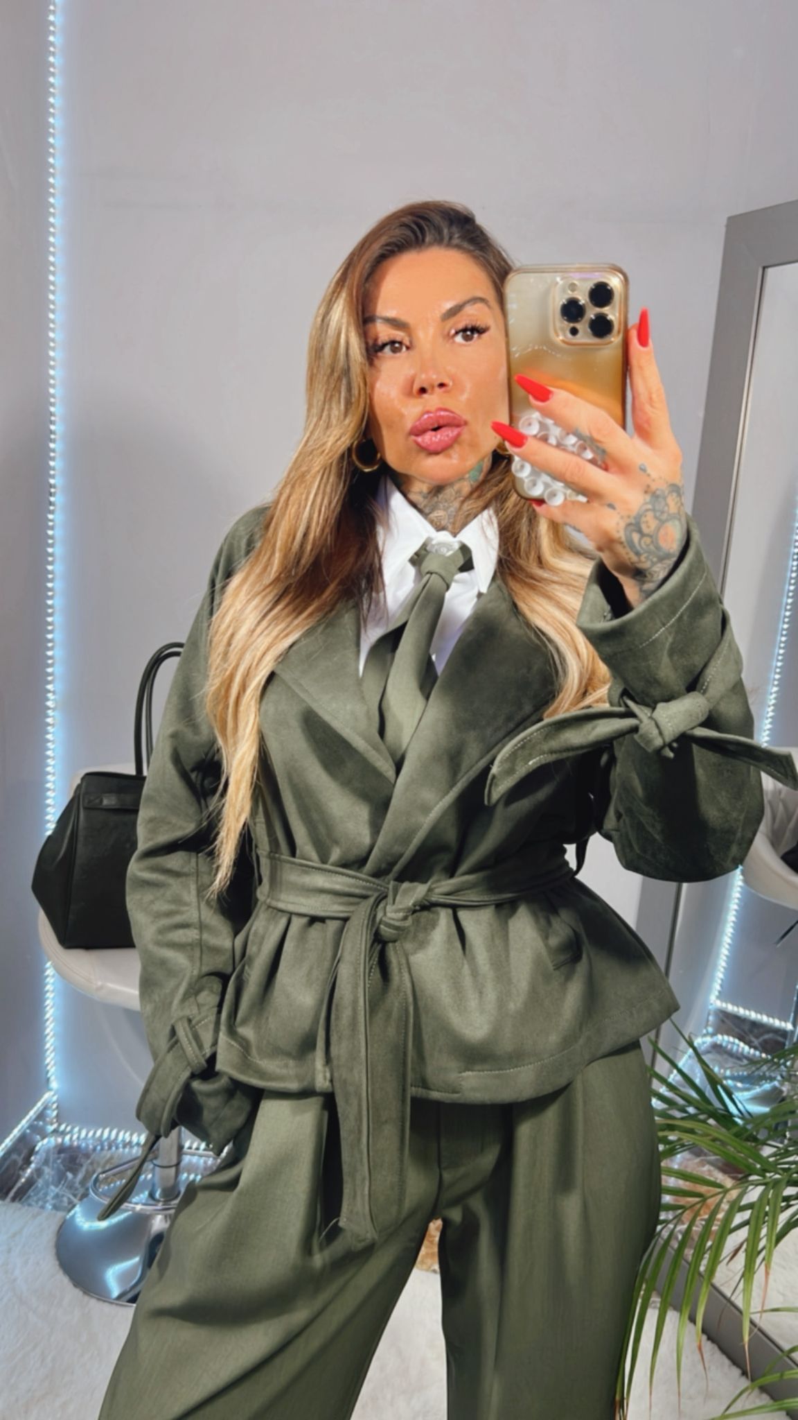 TRENCH CORTO IN CAMOSCIO ECOLOGICO