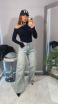 JEANS WIDE LEG STRASS