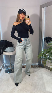 JEANS WIDE LEG STRASS